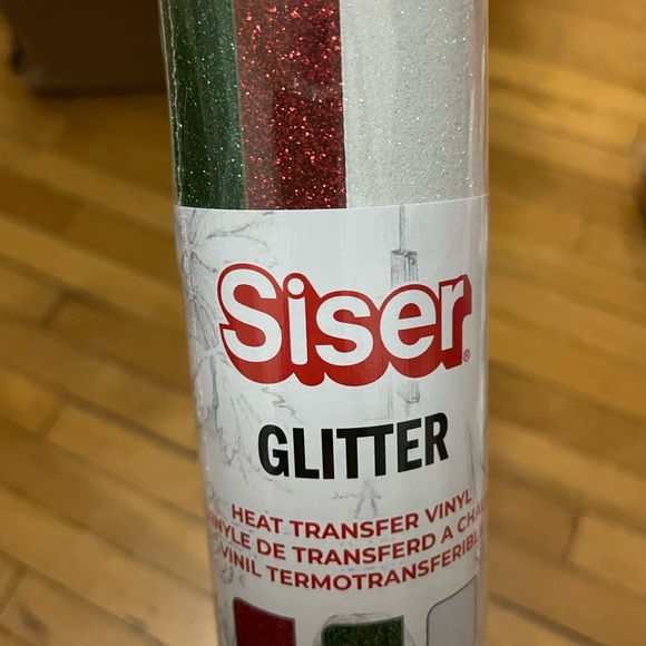 Siser Christmas glitter heat transfer vinyl 2 rolls 11.8 in x 12 in - Picture 3 of 3